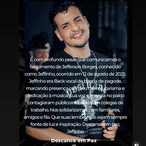 🖤 LUTO NO PAGODE – JEFFERSON BORGES (JEFFINHO) 🖤
